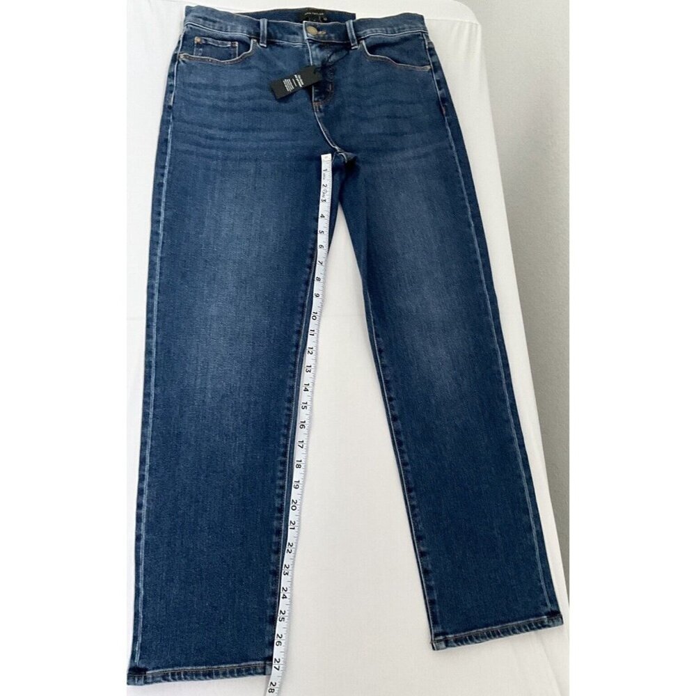 ANN TAILOR Women’s Sculpting Pocket Mid Rise Tapered Jeans In Classic Índigo W - Picture 6 of 14